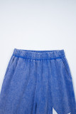 Ashleigh Blue Acid Wash Star Patched Rolled Trim Pants Set
