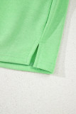 Light Green French Terry Drawstring Mini Skort with Pockets