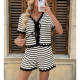 Stripes Print 2pcs Short Set