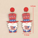 Independence Day Gnome Wooden Earrings