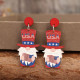 Independence Day Gnome Wooden Earrings