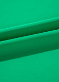 Bright Green Ruched Front Puff Sleeve Plus Size Long Dress