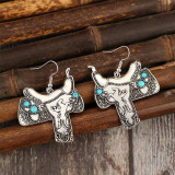Boho Turquoise Metal Earrings