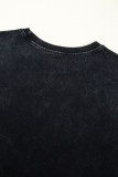 Black Western HOWDY Steer Head Print Side Slits Loose Fit T Shirt