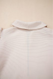 Apricot Textured Ruffled Sleeve Zipped Top and Wide Leg Pants Set