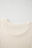 Apricot Polka Dot Mesh Puff Sleeve Textured Blouse