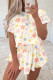 Apricot Floral Print Crop Top Wide Leg Short Set