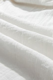 White Casual Tie Waist Pleated Wide Leg Pants