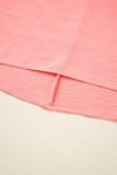 Blossom Shirred Cuffs Half Sleeve Plus Size Textured Blouse