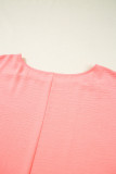 Blossom Shirred Cuffs Half Sleeve Plus Size Textured Blouse