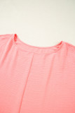 Blossom Shirred Cuffs Half Sleeve Plus Size Textured Blouse