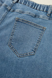 Dusk Blue Medium Wash Super Wide Leg Denim Pants