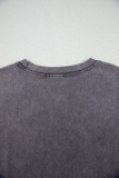 Medium Grey TEXAS Steer Head Graphic Mineral Wash Oversized T Shirt