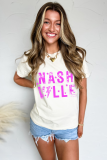 White NASHVILLE Star Graphic Crewneck T Shirt