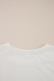 Beige 2pcs Cropped Tee and Ruffle High Waist Skort Set