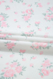 Pink Floral Lettuce Trim Tee and Shorts Ribbed Lounge Set