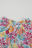 Multicolour Floral Pleated Detail Flutter Sleeve Blouse