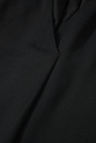 Black Pinched V Neck Tie Loose Tank Top