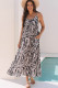 Black Abstract Print Open Back Boho Loose Maxi Sundress