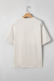 Casual Oversize Big Bow Printed Drop Shoulder Tunic Casual Tee