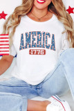 White Star AMERICA 1776 Print Independence Day Tee