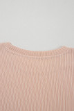 Jet Stream Textured Knit Round Neck Short Sleeve Top