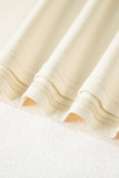 White Color Block Stitched Sleeve Loose T Shirt
