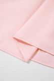 Pink V Neck Flutter Sleeve Smocked Bodice High Waist Ruffle Maxi Dress