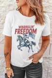 White WRANGLIN FREEDOM Rodeo Graphic Tee