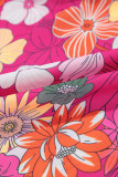 Rose Plus Size Floral Print Ruffle Short Sleeve Blouse
