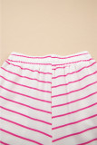 Rose Stripe Casual Wide Leg 2pcs Pants Set