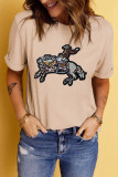 Khaki Sequin Rodeo Graphic Crewneck Tee