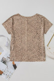 Parchment Shimmer Leopard Print Dolman Sleeve T Shirt