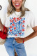 White Floral Western Boots Printed Cotton Blend T Shirt