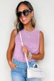 Phalaenopsis Mineral Wash Patched Chest Pocket Casual Tank Top