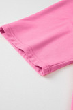 Sachet Pink Floral Patched Half Sleeve Tunic Top