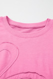Sachet Pink Floral Patched Half Sleeve Tunic Top