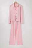 Light Pink 3-Piece Cozy Knit Lounge Set