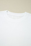 White Lace Long Sleeve Insert Drop Shoulder Tee