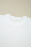 White Lace Long Sleeve Insert Drop Shoulder Tee