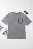 Philippine Gray Mineral Wash Half Sleeve Boyfriend Vintage T Shirt