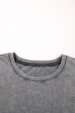 Philippine Gray Mineral Wash Half Sleeve Boyfriend Vintage T Shirt