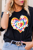 Black Love is Love Rainbow Heart Graphic Crewneck Tee