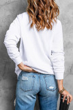 White FALL THANKFUL Graphic Drop Shoulder Sweatshirt
