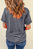 Gray Sequined Game Day Casual Tee