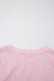 Light Pink 2 Pieces Mineral Wash Cotton Tank Top Lined Split Skirt Set