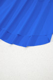 Sky Blue Drawstring High Waist Lined Tennis Skorts