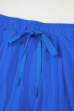 Sky Blue Drawstring High Waist Lined Tennis Skorts