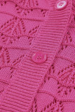 Rose Lightweight Buttoned Front Crochet Cardigan