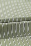 Green Stripe Button Up Oversized Casual Shirt